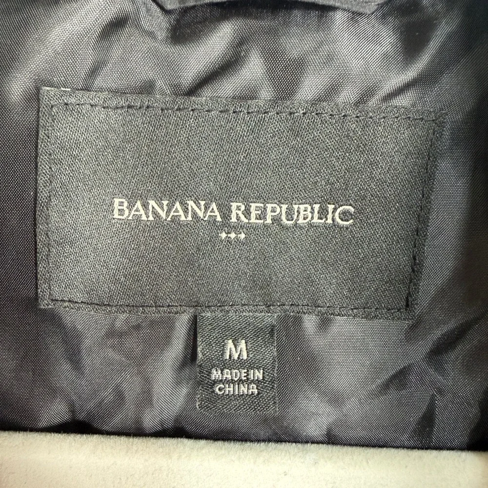 Banana Republic Medium Jacket WR Quilted Bomber Black S/594218 Diamond Stitch